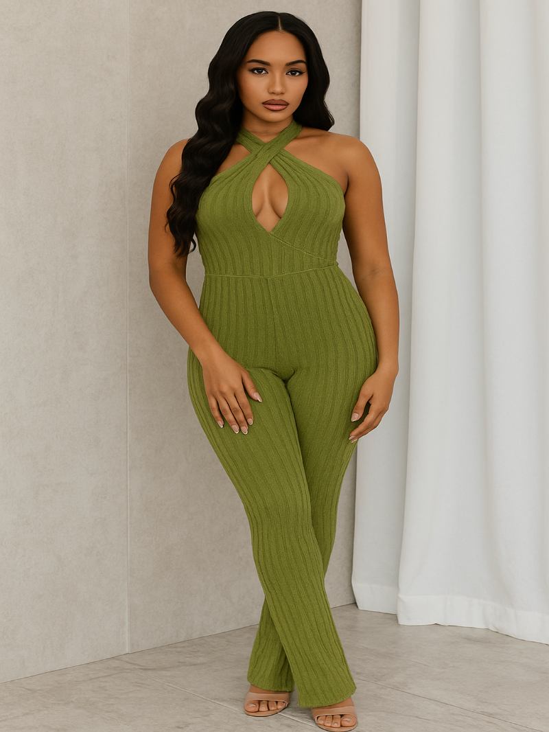Sculpted Fit Halter Jumpsuit