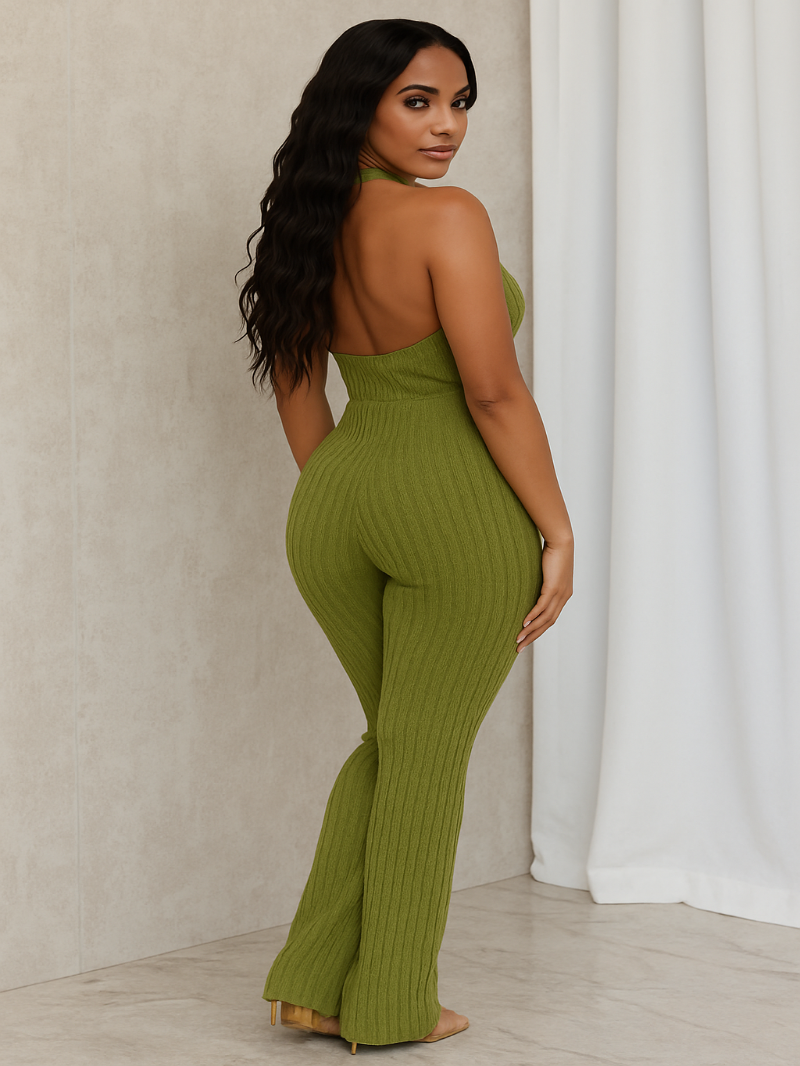 Sculpted Fit Halter Jumpsuit