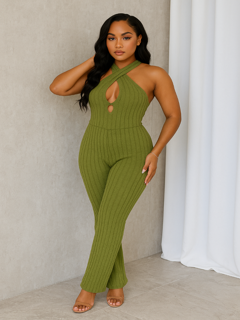 Sculpted Fit Halter Jumpsuit