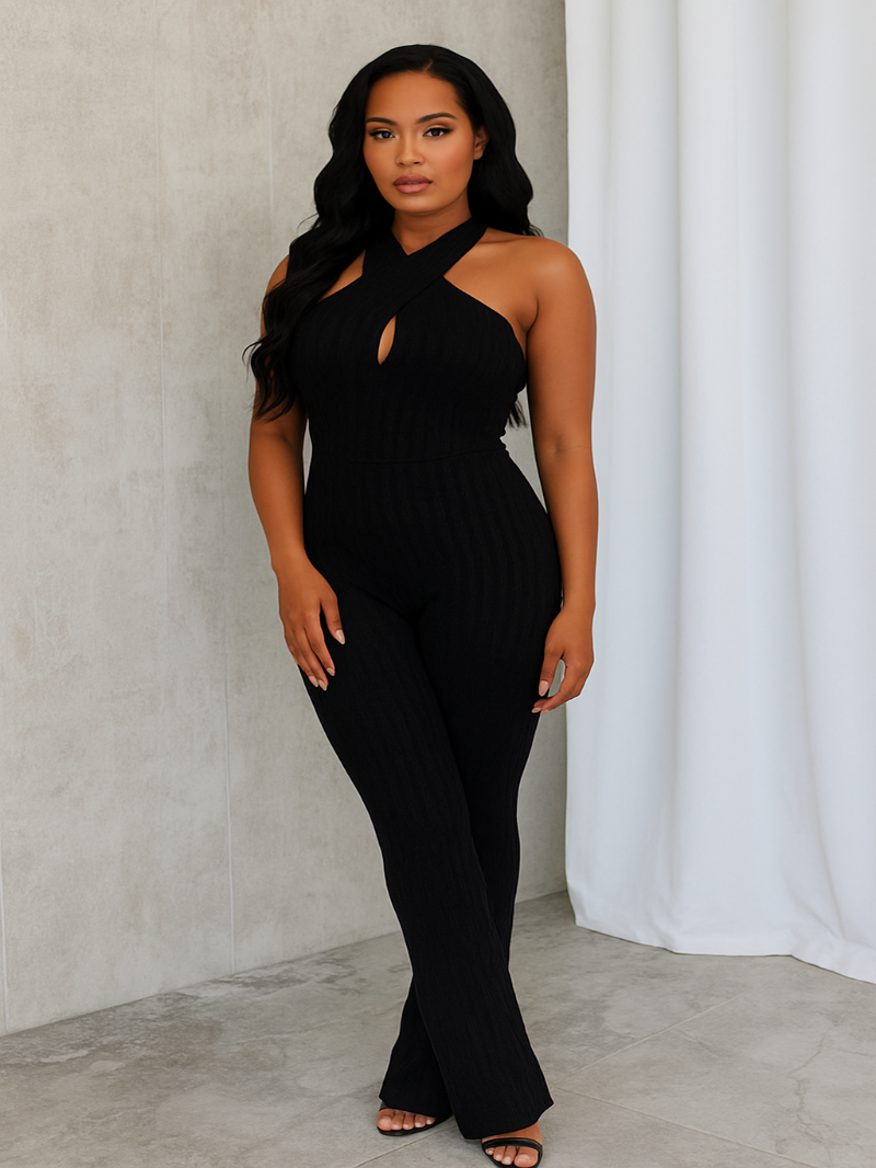 Sculpted Fit Halter Jumpsuit