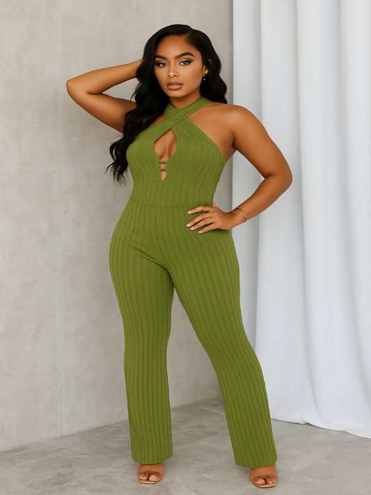Sculpted Fit Halter Jumpsuit